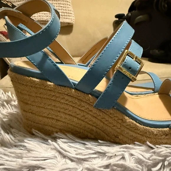 Vionic Sky Blue Wedge Sandals - Picture 2 of 7